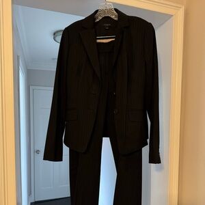 Ann Taylor Black Pinstripe Suit